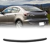 MODILOVER Trunk Spoiler Compatible with 2010-2013 Mazda 3 Sedan 4-Door, OE Style ABS Rear Trunk Tail Lid Spoiler Wing, Unpainted Black