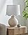 BoutiqueRugs Pojezerje Bohemian Ceramic Table Lamp for Bedroom, Bedside Nightstand - Decorative Boho Tabletop Lamp for Living Room - Rattan Shade - Gray, White