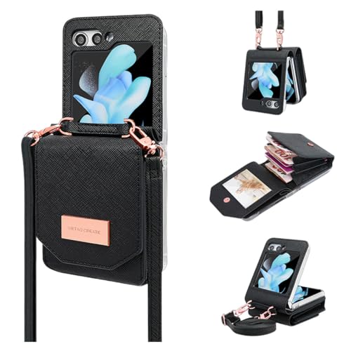 Étui de téléphone en cuir PU pour Samsung Galaxy Z Flip 5 4 3 ENILSA