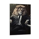 Photo Gallery sfjjkh poster su tela con stampa di animale, vestito di leone seduto al pianoforte, decorazione artistica da parete per soggiorno, camera da letto, 30 x 45 cm, con cornice Photo Gallery sfjjkh poster su tela con stampa di animale, vestito di leone seduto al pianoforte, decorazione artistica da parete per soggiorno, camera da letto, 30 x 45 cm, con cornice