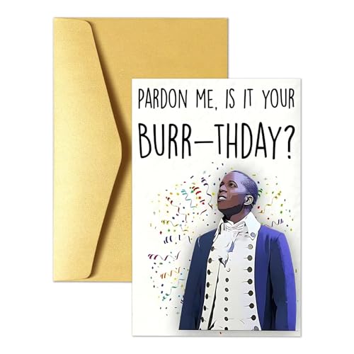 Hamilton Birthday Card for Men Smooth-Writing Hamilton Merch Card with Gold Envelope Mens Birthday Cards for Hamilton Lovers and Enthusiasts Creative Gifts for Birthdays