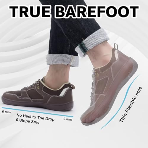 Image of ZYEN Mens Barefoot Shoes Wide Toe Box Trail Running Sneakers Zero Drop Non-Slip Extra Wide Width Walking Shoes Minimalist Wrestling Sneakers Gym Trainer