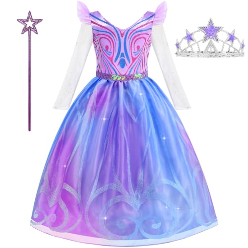 Disfraz de bruja morada para niñas Aolliya miniatura 1