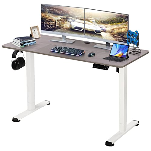 Height Adjustable Standing Desk, Computer Desk for Home Electric Sit Stand Desk 140x70 cm Gaming...
