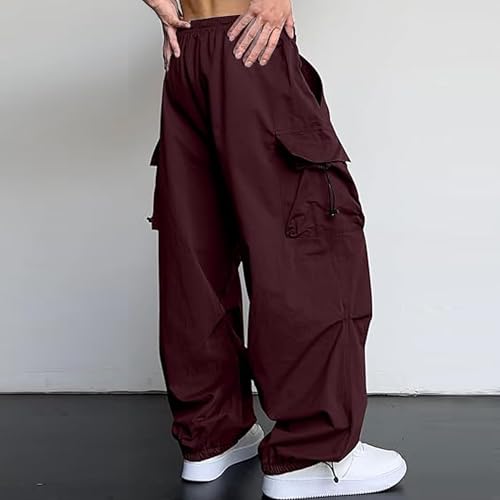 Mens Baggy Cargo Pants Loose Fit Parachute Jogger Trousers with Pockets Casual Trendy Streetwear Harem Pants2