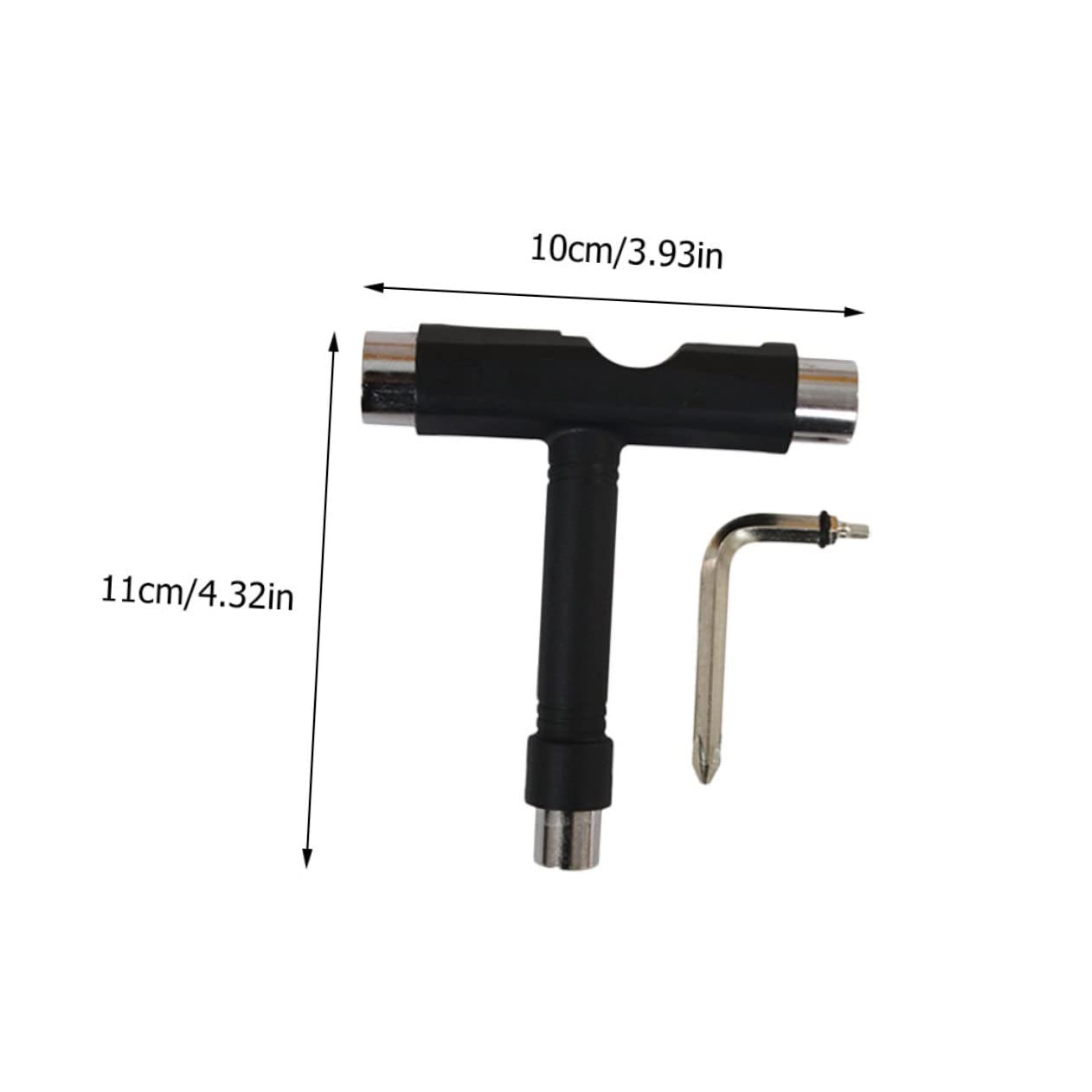 Parliky Compact Skateboard Tools 4-Piece Kit T-Shape Socket Wrench Allen Key for Easy Skateboard Maintenance