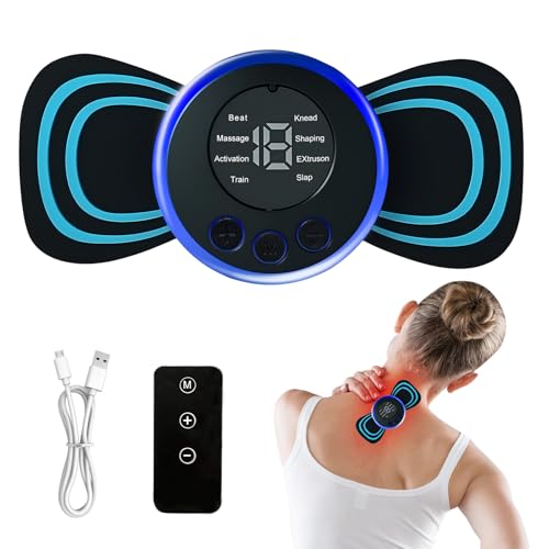 Mini Nackenmassagegerät,Tragbares Körpermassagegerät & Nackenmassagegerät,Mini Zervikale Massagegerät für Nacken und Schulter Mit Fernbedienung