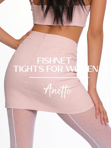 Image of Mila Marutti Fishnet Tights for Women | Black Fish Net Stockings | High Waist Fishnet Pantyhose Multiple Colors