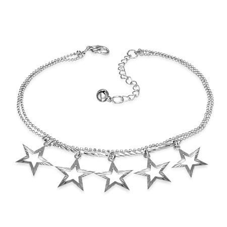 via mazzini Fashion Italian Designer Silver Plated Stars Anklets for Women and Girls (Anklet0432) 1 Pc-picture-30