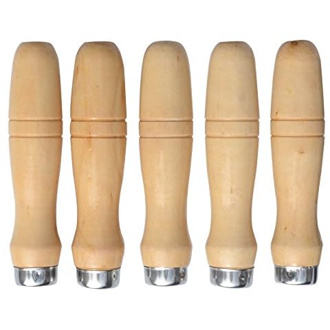 Wooden File Handle with Metal Collars for 7.5''-15'' File (5 Pack) Cover