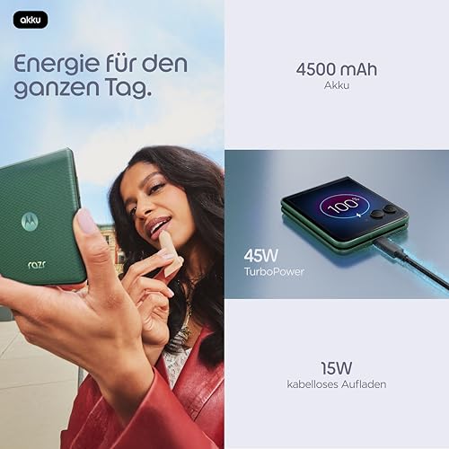 Motorola razr 70 plus Smartphone 50-MP-Kamera 12-512 GB dunkelgrün