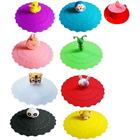 PMELCXD Tapas de Silicona para Tazas Reutilizables, 8 Piezas Cover