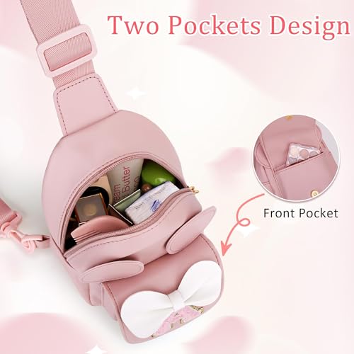 Image of Initial Purse for Girls Kids,Birthday Gifts for 3-8 Years Old | Personalized Crossbody Bag, Small Toddler Sling Bags Cute Fanny Pack, Gifts for Daughter Sister Grandkids, Pink M