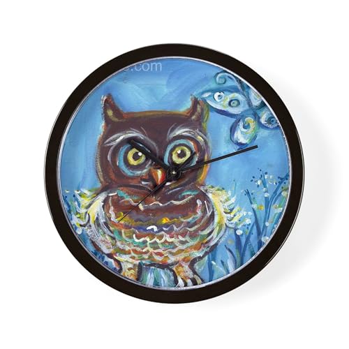 CafePress Owls 10" Wall Clock for Livingroom, Kitchen, or Office