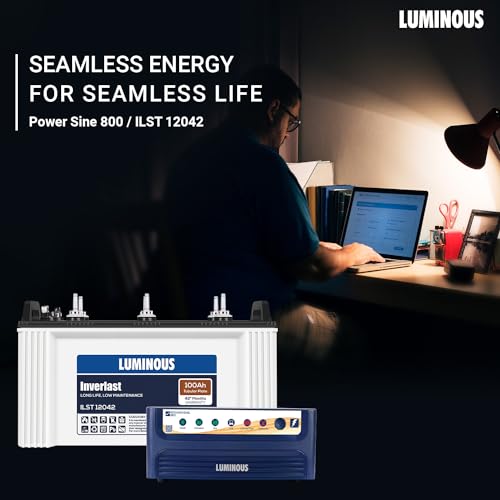 Luminous Inverter & Battery Combo (Power sine 800 700VA/12V Inverter with ILST12042 (Tubular Plate 100Ah Battery) for Home, Office & Shops - Image 7