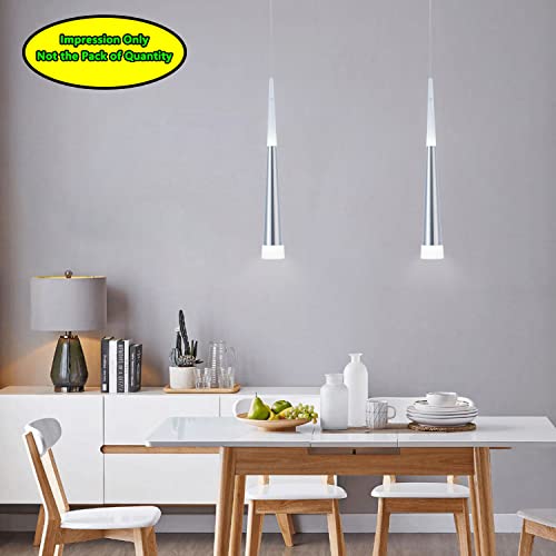 Modern Mini Led Pendant Light Fixture, 6W Led Pendant Lighting With Silver Brushed Finish, Vintage Farmhouse Small Pendant Light For Kitchen Island, Dining Room, Bedroom, 6000K, 1-Pack #TOP6