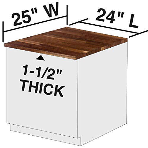 John Boos WALKCT-BL2425-O Blended Walnut Counter Top with Oil Finish, 1.5