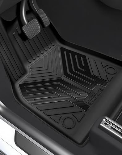 Image of Premium Color TPE Floor Mats Custom Fit for Tesla Model Y Juniper 2025 2026 | Carbon Fiber Wing Design | Car Mat Full Set Front & Rear | All-Weather Protection, Pet & Child-Friendly Accessories