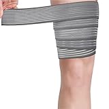 Thigh Support Compression Bandage Sleeve for Women and Men, Lower Leg Compression Wrap Brace for Thigh Pain, Shin Splint Guard for Football, Tennis, Volleyball, Basketball, Running and Work Out,(Grey)