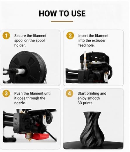 Image of PLA 3D Printer Filament 1.75mm, 1kg Spool (2.2 lbs) - UV /Heat /Weather Resistant, Strong Layer Bonding, Smooth Printing, Low Odor, Outdoor Functional Prototypes, FDM Compatible (Black, 200 Gram)