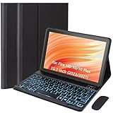 EHLCYS for Amazon Fire HD 10/10 Plus 10.1インチ 2021/2023 (第11世代/第13世代) 用キーボードケース、取り外し可能なワイヤレス Bluetooth 7色バックライトキーボード、マウス付き超薄型マルチアングルスタンドケース