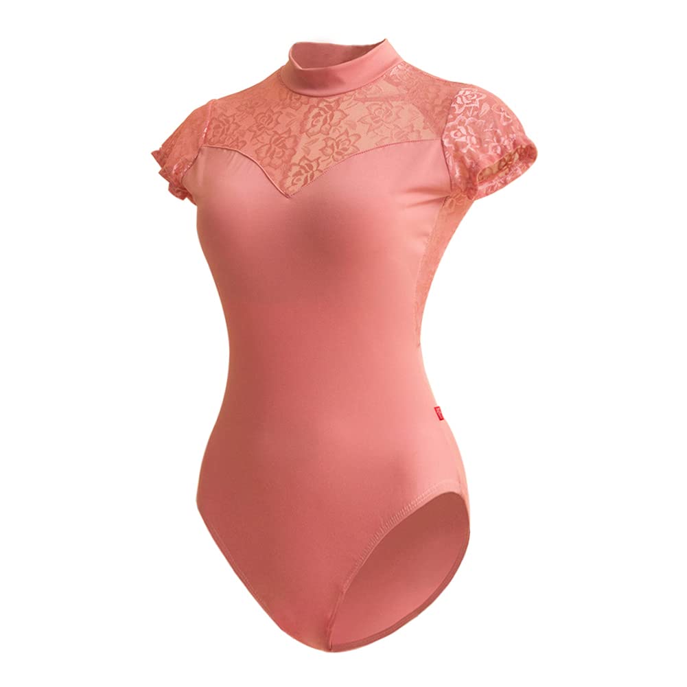 ROYAL SMEELA Spitze Ballett Trikot Damen Ballett Tanz Trikot Kurzarm Trikot Leotard Tanz Body Damen Ballettanzug tanztrikot Ballett Body für Frauen Balletttrikot sportbody tanztrikots ballettkleidung
