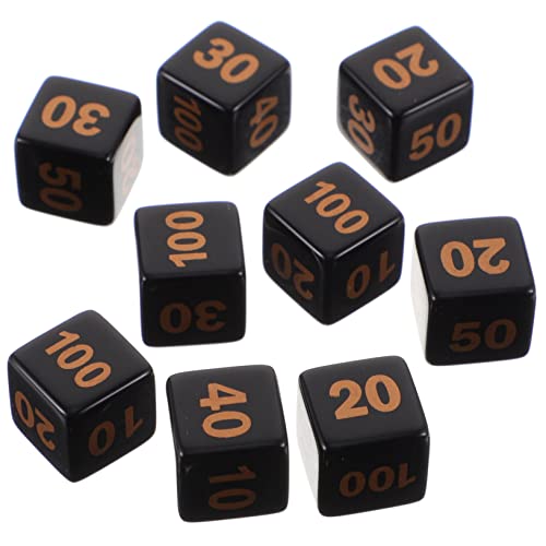 ibasenice 10 Piezas Dados de Juego Dado Cargado Dados de Comida diseños de Dados Mini Dados Favor de Fiesta Dados a Granel Dados de Colores Dados de 6 Caras Acrílico Black