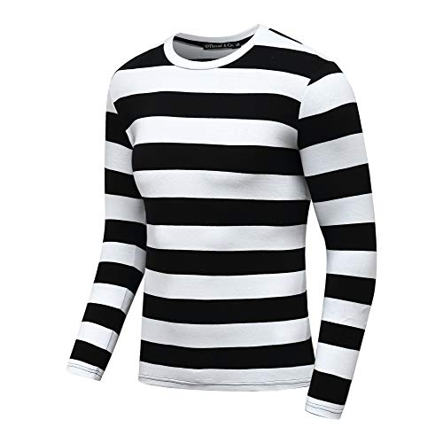 OThread & Co. Men's Long Sleeve Striped T-Shirt Basic Crew Neck Shirts2