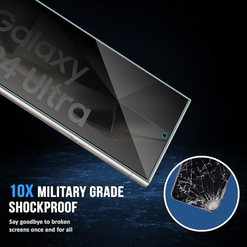 Image of ArmourPro Privacy Tempered Glass for Samsung Galaxy S24 Ultra - Anti Spy Borderless Anti Peeping Screen Protector, Edge to Edge Coverage, 9H Anti-Scratch, Case Friendly, Easy Installation Kit with Cable Protector