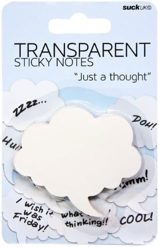 SUCK UK - Sticky Notes Bubble | Novelty Transparent School & Office Supplies |Post ITS,White,6 x 7 cm