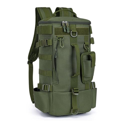 Generico Mochila de Pèsca – para equipo impermeable | Mochila de robusto tejido Oxford con soporte para caña y separación seca húmeda | Para hombre excursionismo, camping, kayak y viajes, verde