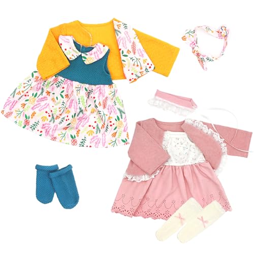 Ropa para muñecas de 50-55 cm con diadema, abrigo, vestido