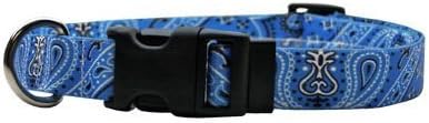 Bandana Blue Dog Collar - Size Medium 14" to 20" Long