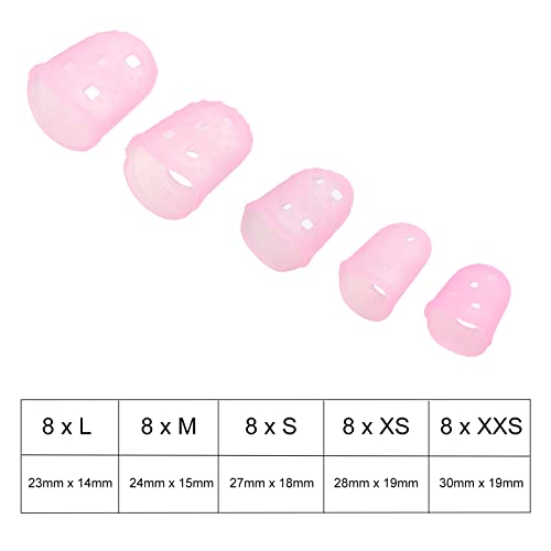 sourcing map Finger Médiators Guitare Médiators Doigt Pointes Protecteurs L M S XS XXS Dimension Rose Paquet de 40 - Les Beatles, Paul McCartney, John Lennon, RIngo Starr, George Harrison sourcing map Finger Médiators Guitare Médiators Doigt Pointes Protecteurs L M S XS XXS Dimension Rose Paquet de 40 – Image 3