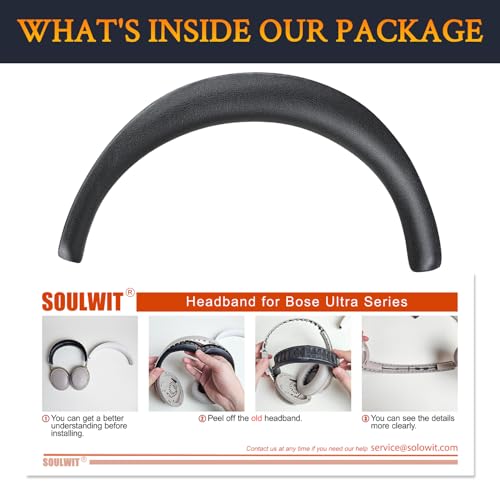 Image of SOULWIT Upgraded Headband for Bose QC Ultra /New QuietComfort Ultra(2nd Gen) Wireless Headphones, Replacement Headstrap Pad Repair Part - Black