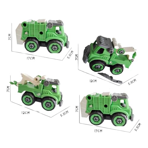 Brinquedos de Montar e Desmontar, 4 Carros, Plástico, Veículos de Saneamento, Polícia e Militares, 3