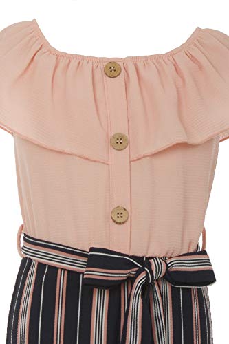 Image of iGirlDress Girls Wide Leg Off Shoulder Elegant High Waist Rompers Palazzo Pants Trousers Jumpsuits USA 4-14