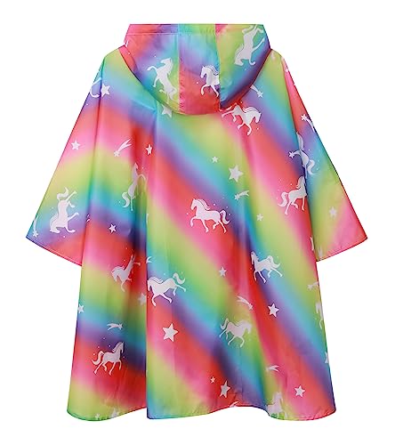 Image of SaphiRose Lightweight Kids Rain Poncho Jacket Waterproof Outwear Rain Coat