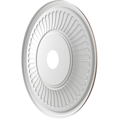 Image of Ekena Millwork CMP22BEDRU Berkshire Thermoformed PVC Ceiling Medallion (Fits Canopies up to 10 1 /8 inch), 22 inchOD x 3 1 /2 inchID x 1 inchP, Universal Aged Metallic Rust