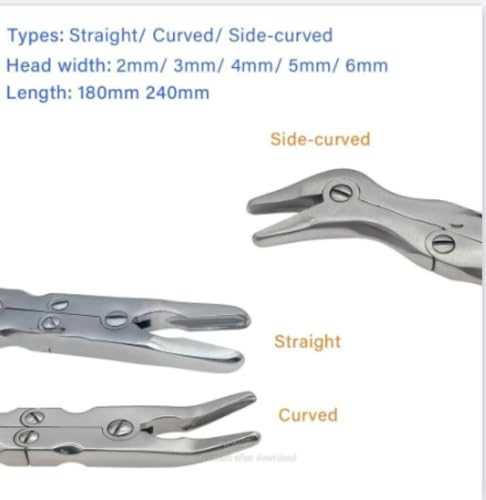 Image of by Hospiclub Orthopaedic Bone Nibbler Rongeur Straight Double Action Stainless Steel Orthopedic /Spine Surgical Instrument (STRAIGHT+ANGULAR+CURVED)