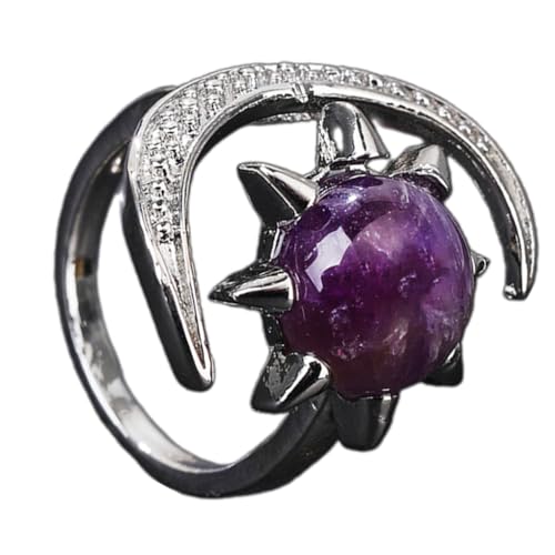 Handcrafted Crystal Star Moon Jewelry Hypoallergenically Ring For Women Girls