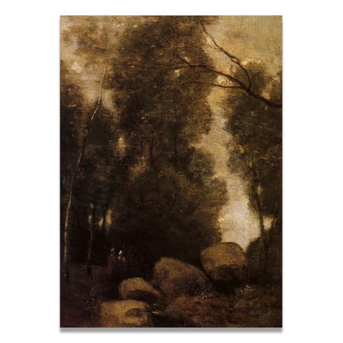 Cuadro de paisaje francés para transformar tu salón con el encanto natural de un bosque vintage