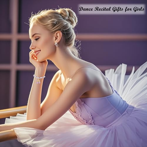 Dance Recital Gifts for Girls, Ballet Dancer Gifts, Ballerina Jewelry, Purple Crystal Dance Bracelet Dance Lovers Gift, Dance Encouragement Gifts Never Miss a Chance to Dance2