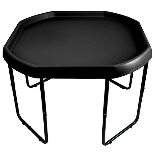 Black Mixing Play Tray 100cm Diameter & Height Adjustable Stand - For Fun & Messy Sand Water & Glitter Play.