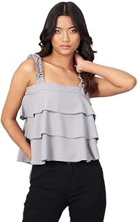 Women Ruffled Crop Top Price In India