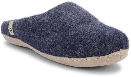 egos Chaussons bleus - Pantoufles pour homme et femme avec 100 % laine naturelle - Chaussons confortables pour l'été et l'hiver - Chaussons en feutre