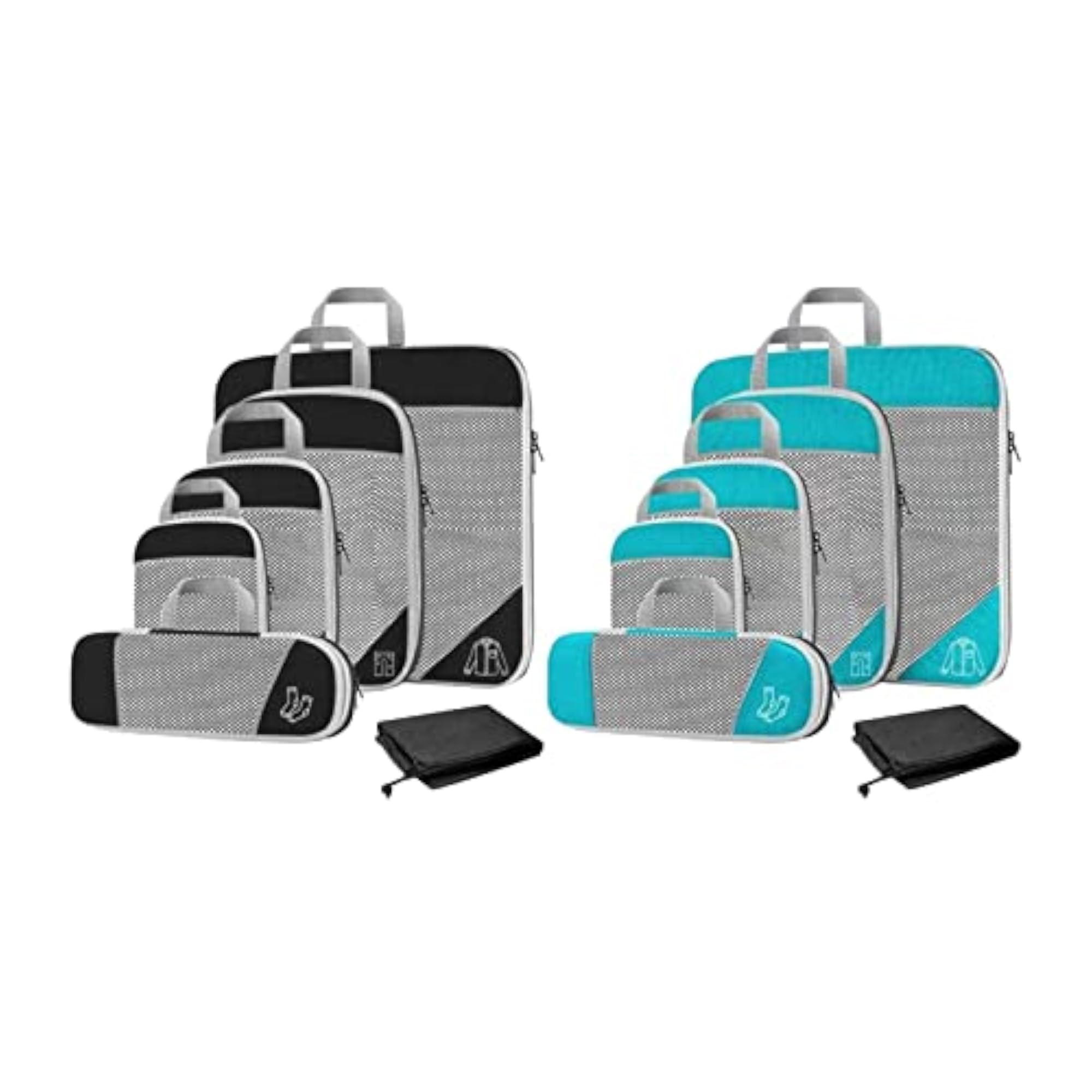 12x Compression Packing Cubes, Lightweight Storage Bags