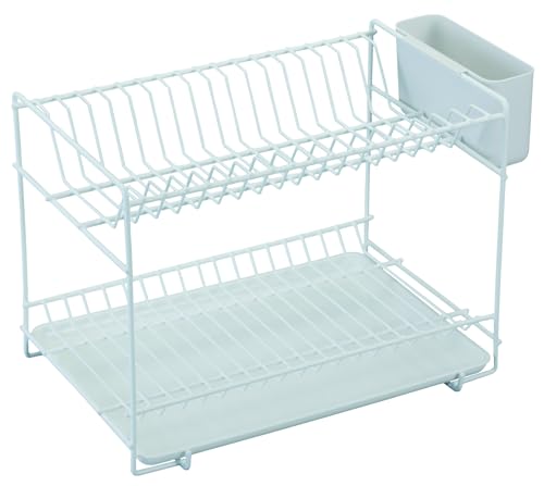 Sauvic Escurreplatos Acero plastificado Blanco, pequeño 38,5x25x28 cm.