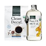 Natural Force Clean Decaf Coffee + Organic Pure C8 MCT Oil Bundle – 100% C8 MCTs & Mold &...