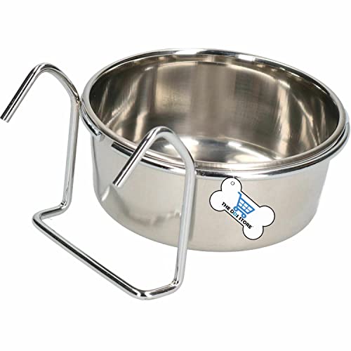 Image of Best Stainless Steel Birds Coop Cup Feeder Bowl with Clamp Holder or Hook Holder Combo Offer, 500 ml (Pack of 3) (Pack of 3 Hook Holder, 500.ml)